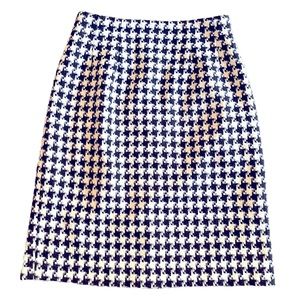J.G. HOOK Women's Black & White Lined Houndstooth Pencil Skirt Size 2P